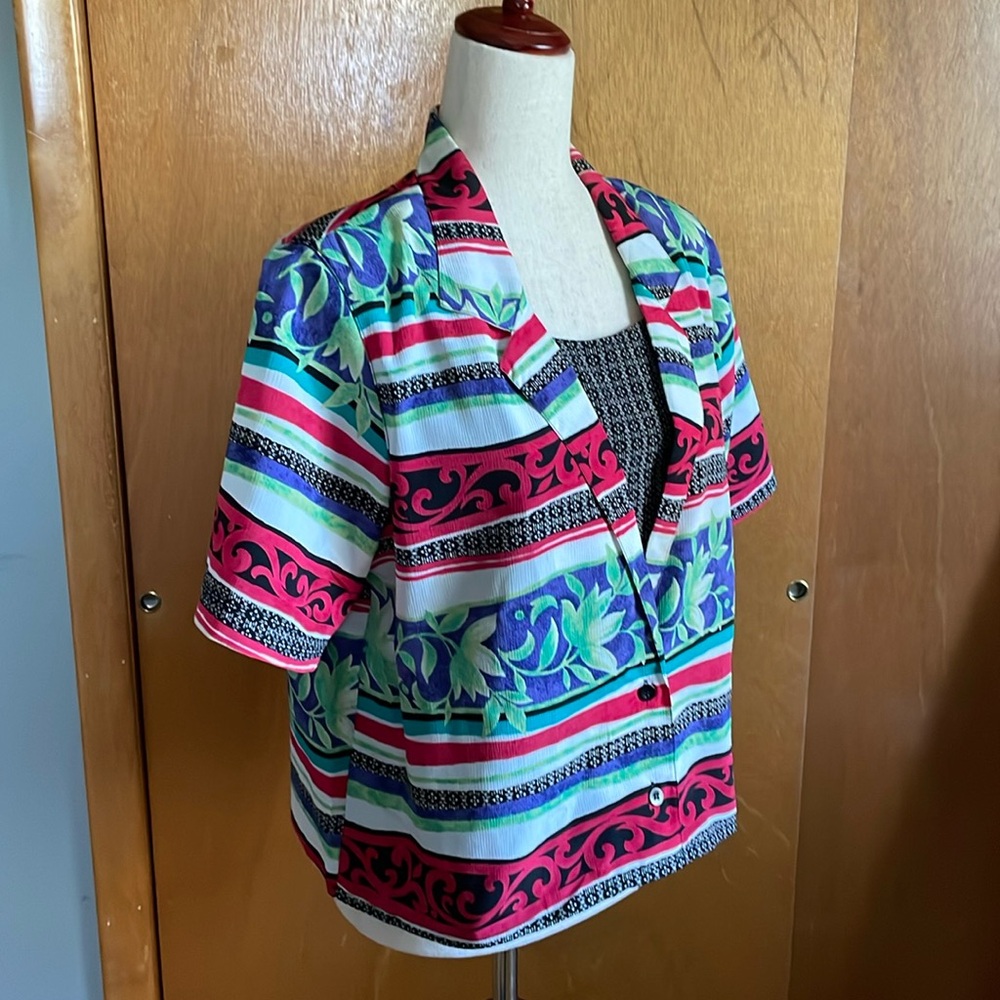Alfred Dunner Short Sleeves Multicolored Top. Siz… - image 3